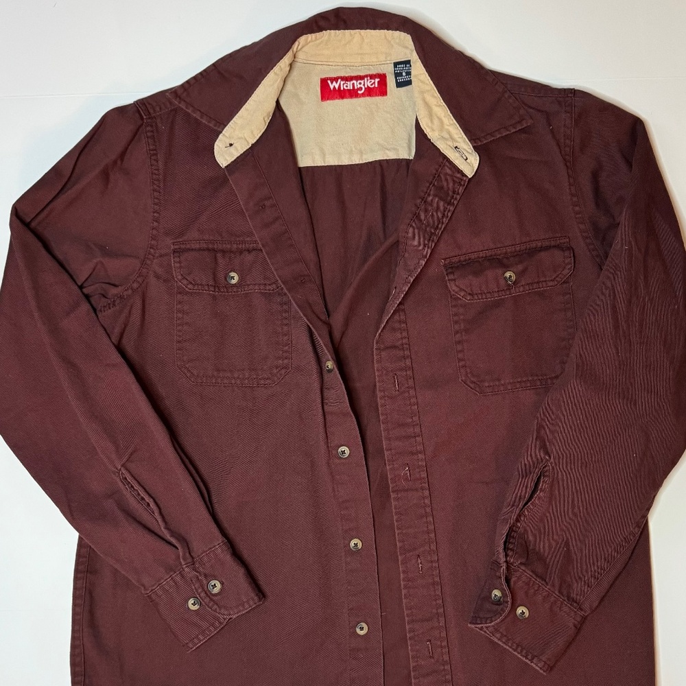 Wrangler button up rust color